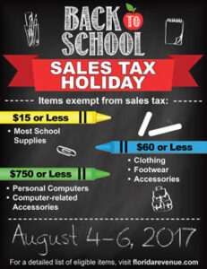 Back to School Tax Holiday Poster